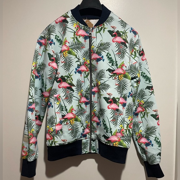 Zara Other - Flamingo Paradise Bomber Jacket.